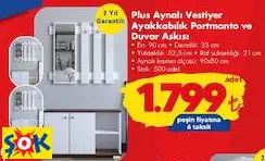PLUS AYNALI VESTİYER AYAKKABILIK PORTMANTO VE DUVAR ASKISI